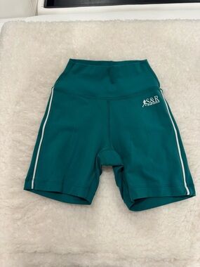 Sporty & Rich SR Runner Biker Shorts- Alpine White NWOT